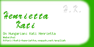 henrietta kati business card